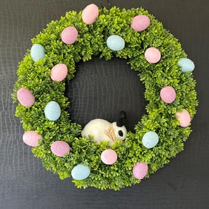 Easter Egg wreath for front door, Easter Decor,  Spring decor,  Easter egg centerpiece, Spring door decor
