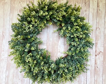 Mother’s Day Gift Eucalyptus Easter Wreath for Front Door wreath for Summer Front Porch Decor Housewarming Gift Year Round Farmhouse Wreath