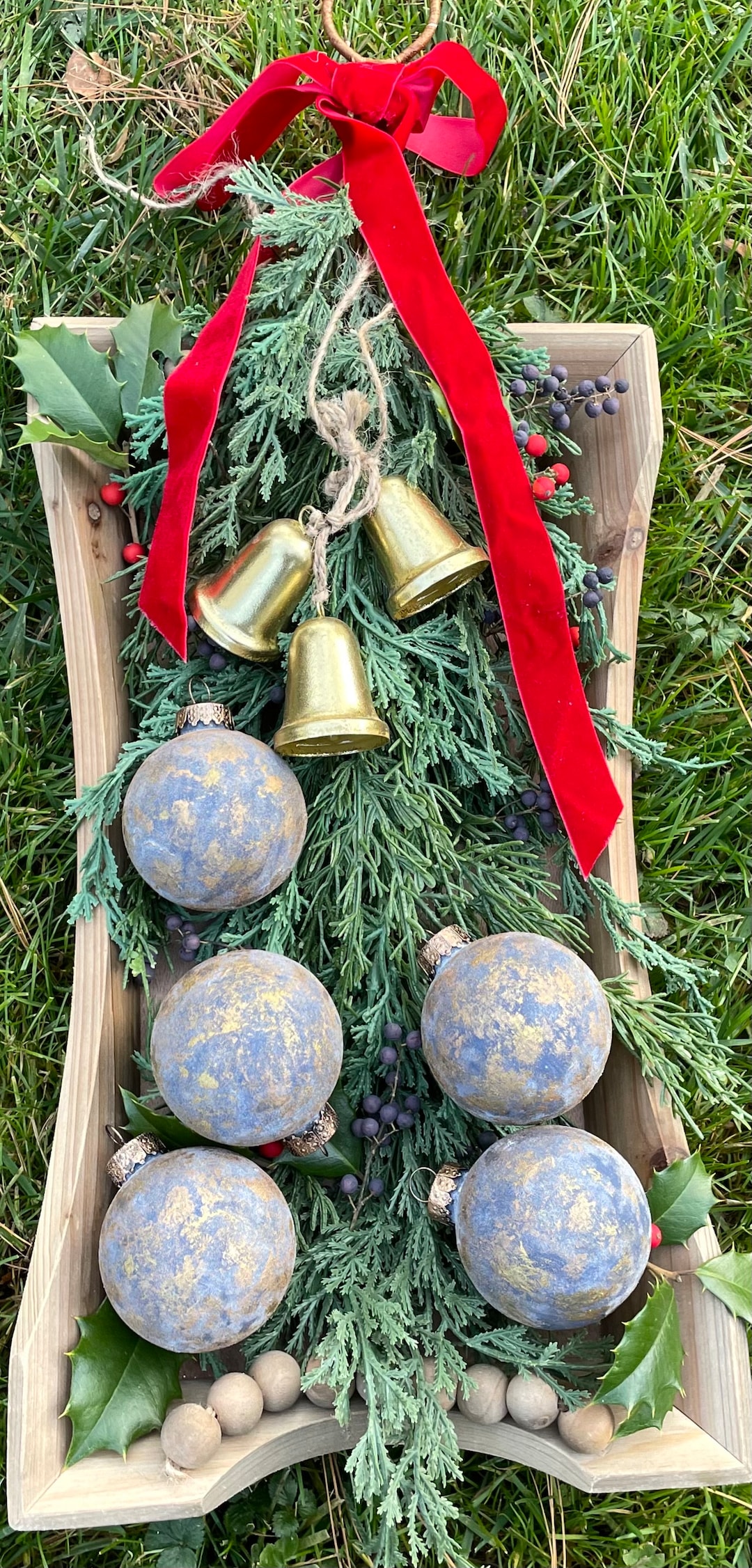 Textured Dark Bluegray Christmas Ornaments Neutral Matte Etsy