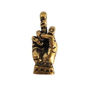 Gold middle finger beard ring Bead