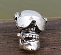 skull biker beard rings beads