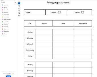 クリーニング証明書 – 印刷用PDF（+ Excel）