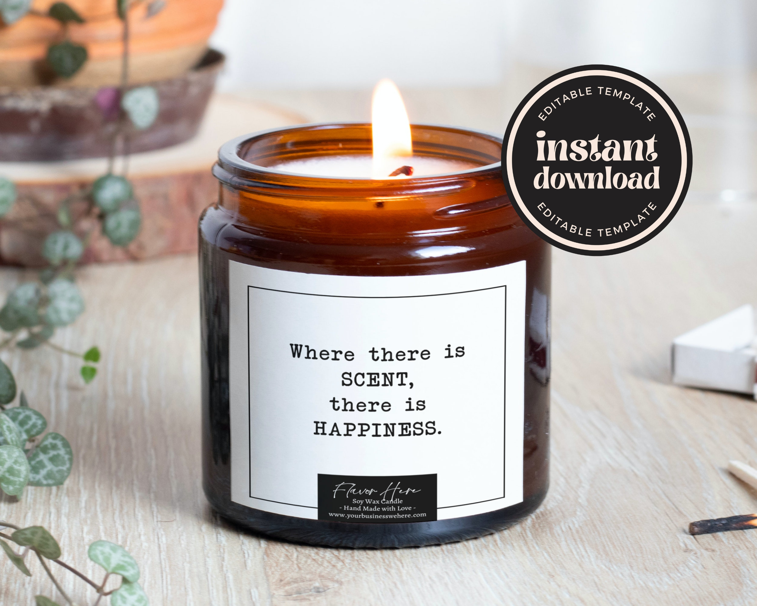 25 Funny Candle Label Design Template Canva Template for Etsy UK