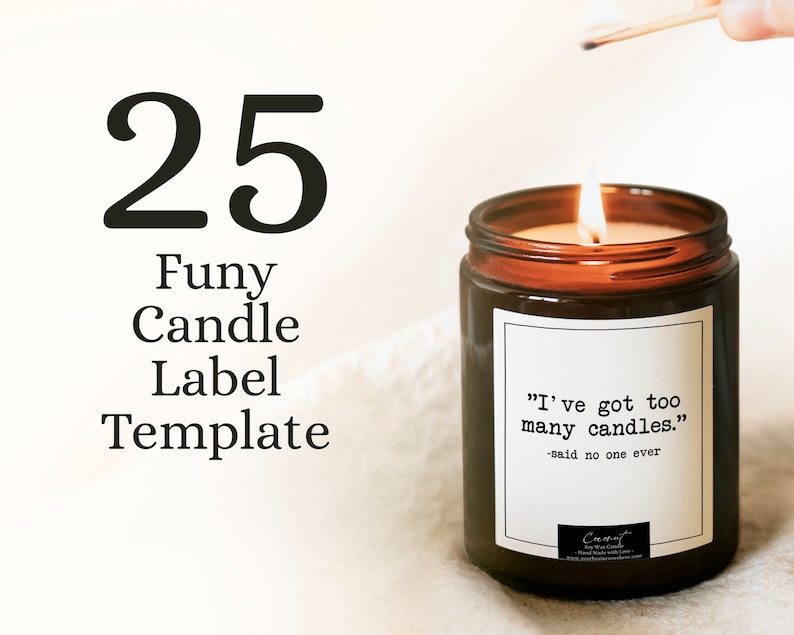 Editable Funny Candle Label Design Template Candle Stickers Etsy