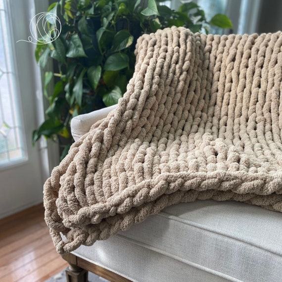 Chunky Blanket Hand Crochet Blankets Super Cozy Thick and Warm Multiple  Colors and Size Options 