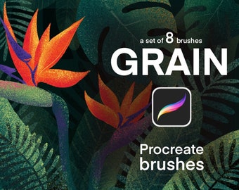 GRAIN Procreate Brush Set/ Texture procreate brushes/ Plr digital products.