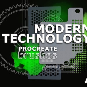 Technology Procreate brush set. Procreate brushes download. Techno modern brush procreate.