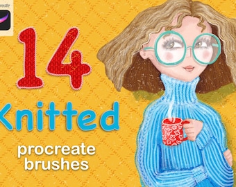 Knitted Procreate Brush Set: 14 Fabric Pattern Brushes (Digital Download)