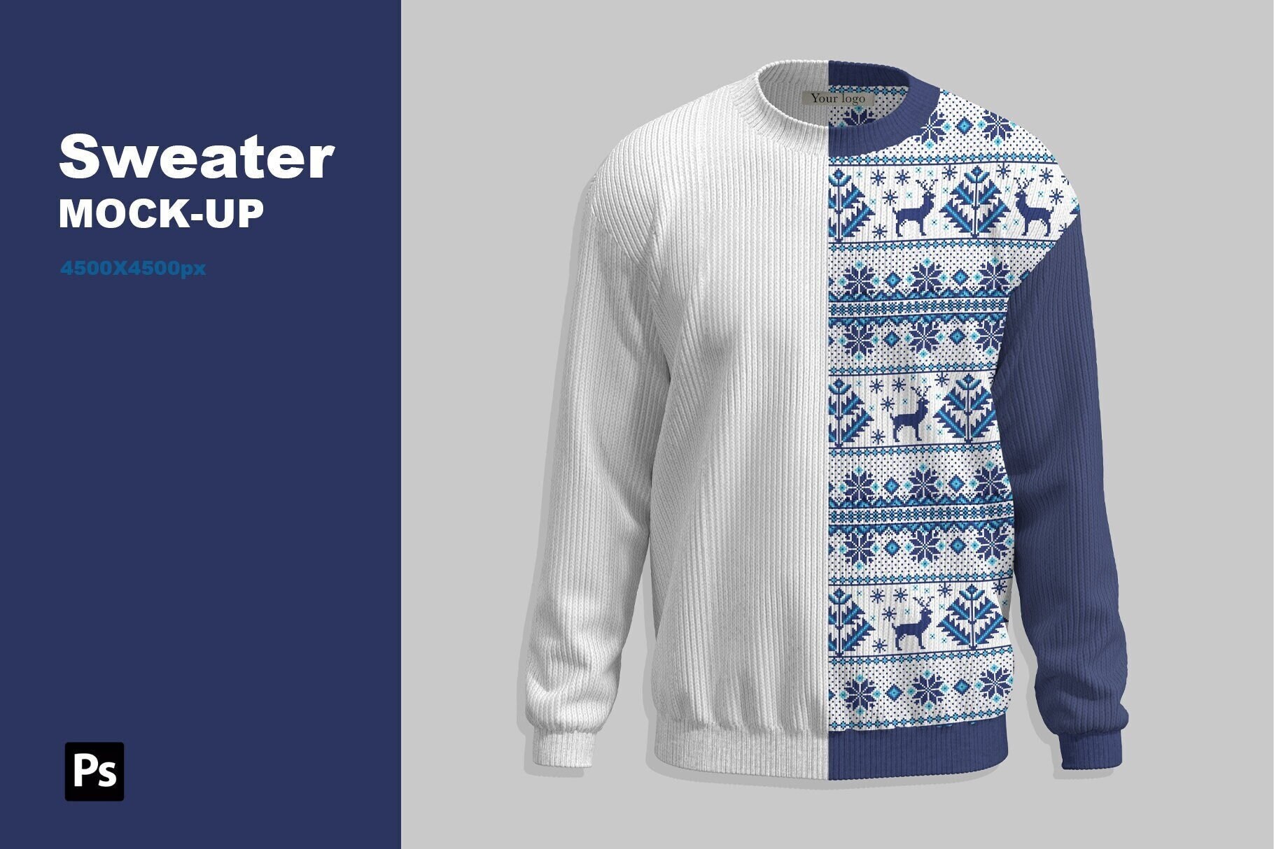 Knit Sweater Mock up. Realistic Mockup. Photoshop Sweater Mockup
