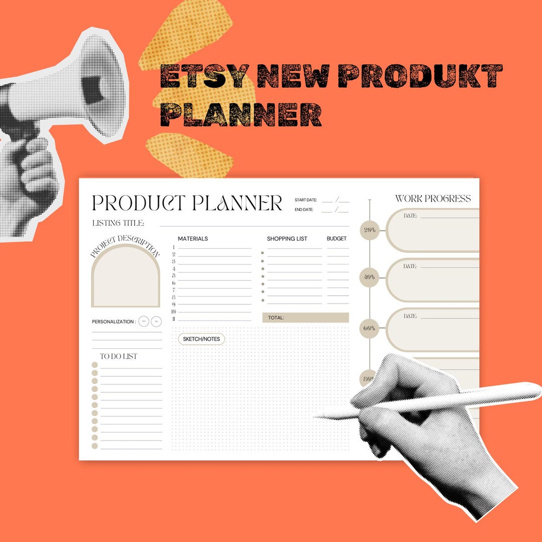 Etsy Product Planning, New Product Planner Template, Digital Printable ...