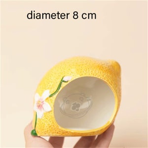 Cute lemon fruit shaped Hamster summer ceramics hideout Small pet playhouse supplies Hamster ceramics toy furniture cabin cage decor