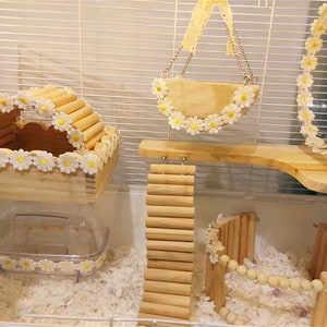 Daisy Flower Combination of platform and ladders platform set, hamster supplies, for small animals sugar glider guinea Pig hedgehog rat