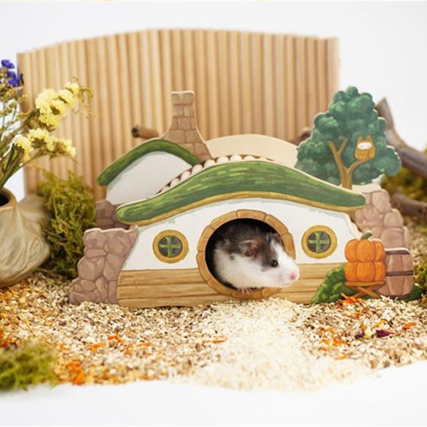 Hamster cute nest landscape platform supplies fence cage interior landscape furniture tunnel set cabin cage decorations