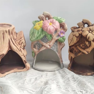 Hamster ceramics hideout Tree house, tree stump Hamster playhouse supplies Hamster ceramics toys furniture tunnel cabin cage decor