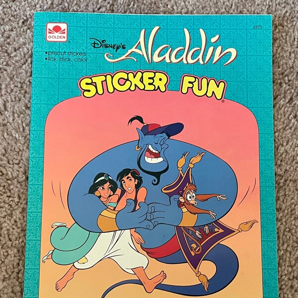 Aladdin Coloring Golden Book Etsy Australia