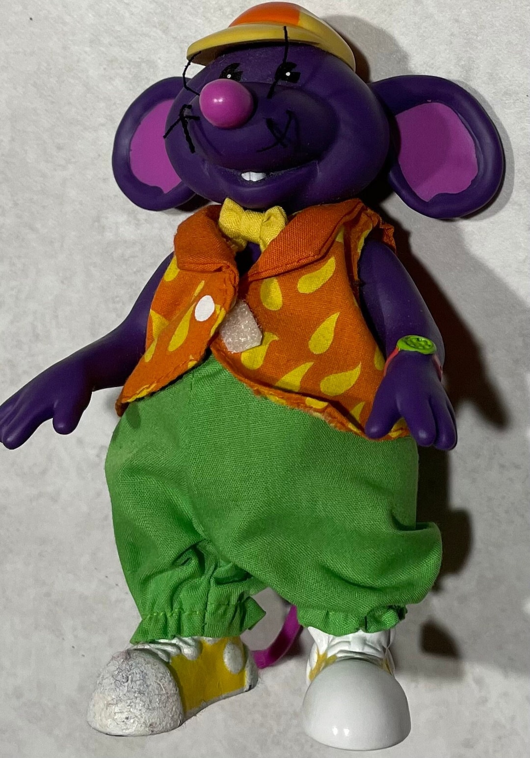 1996 Bananas in Pajamas Rat in a Hat Purple Mouse Toy Figure Etsy