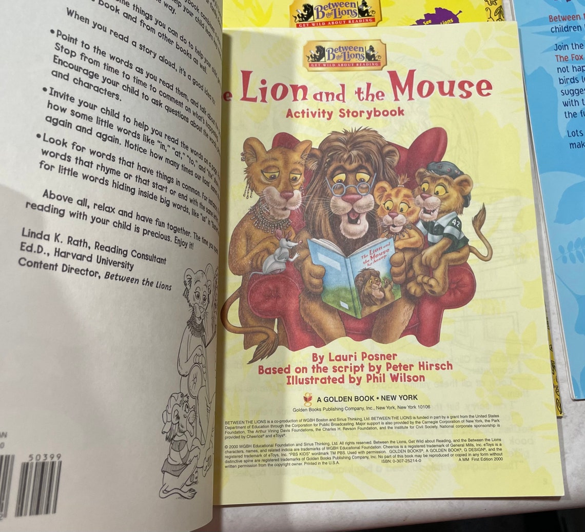 3 Between the Lions Coloring and Activity Books Golden Books 2000 Etsy