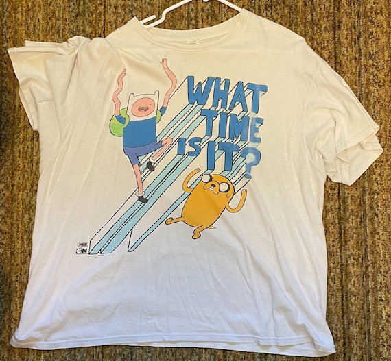 Original vintage Adventure Time What Time is It? shirt - Delta 2XL