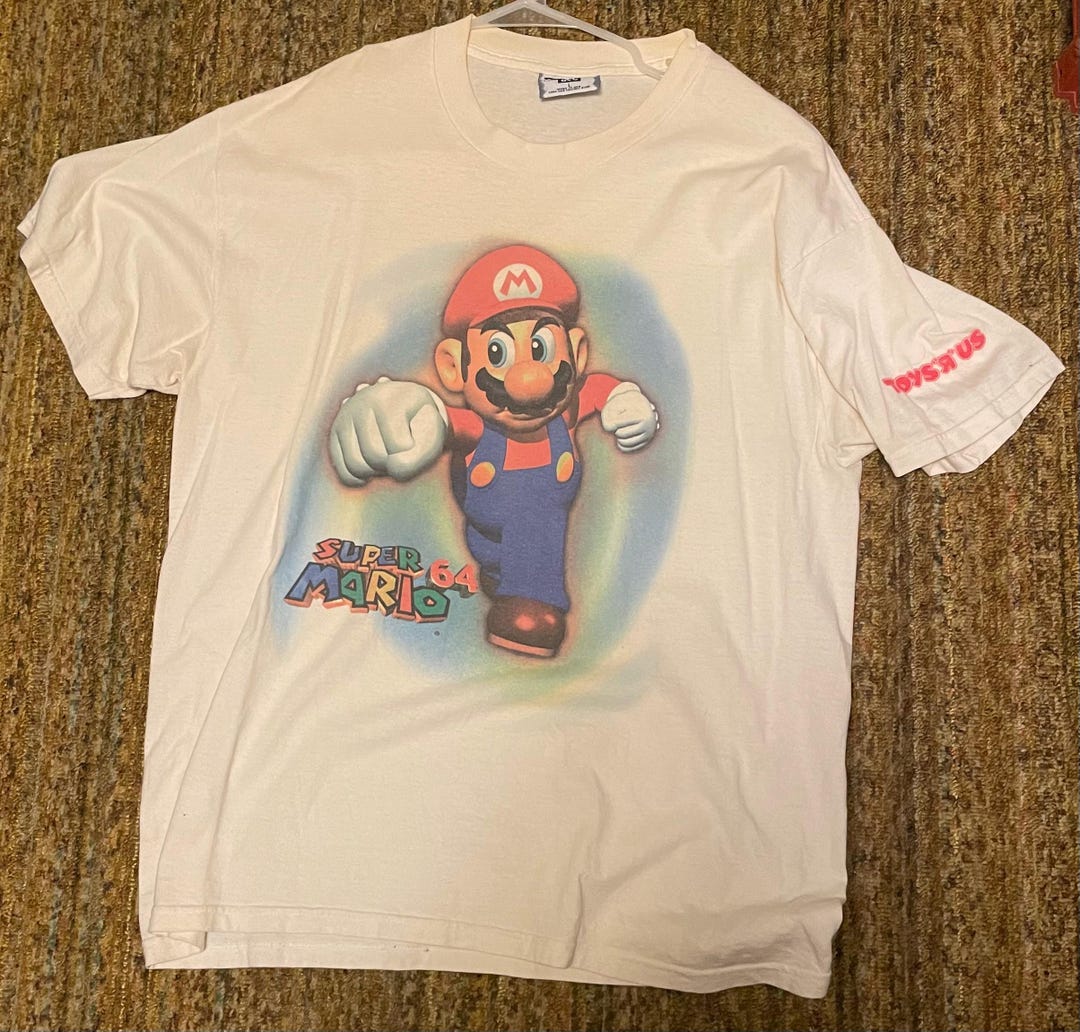 Original 1996 Super Mario 64 Men's Large Shirt - White Nintendo - Etsy