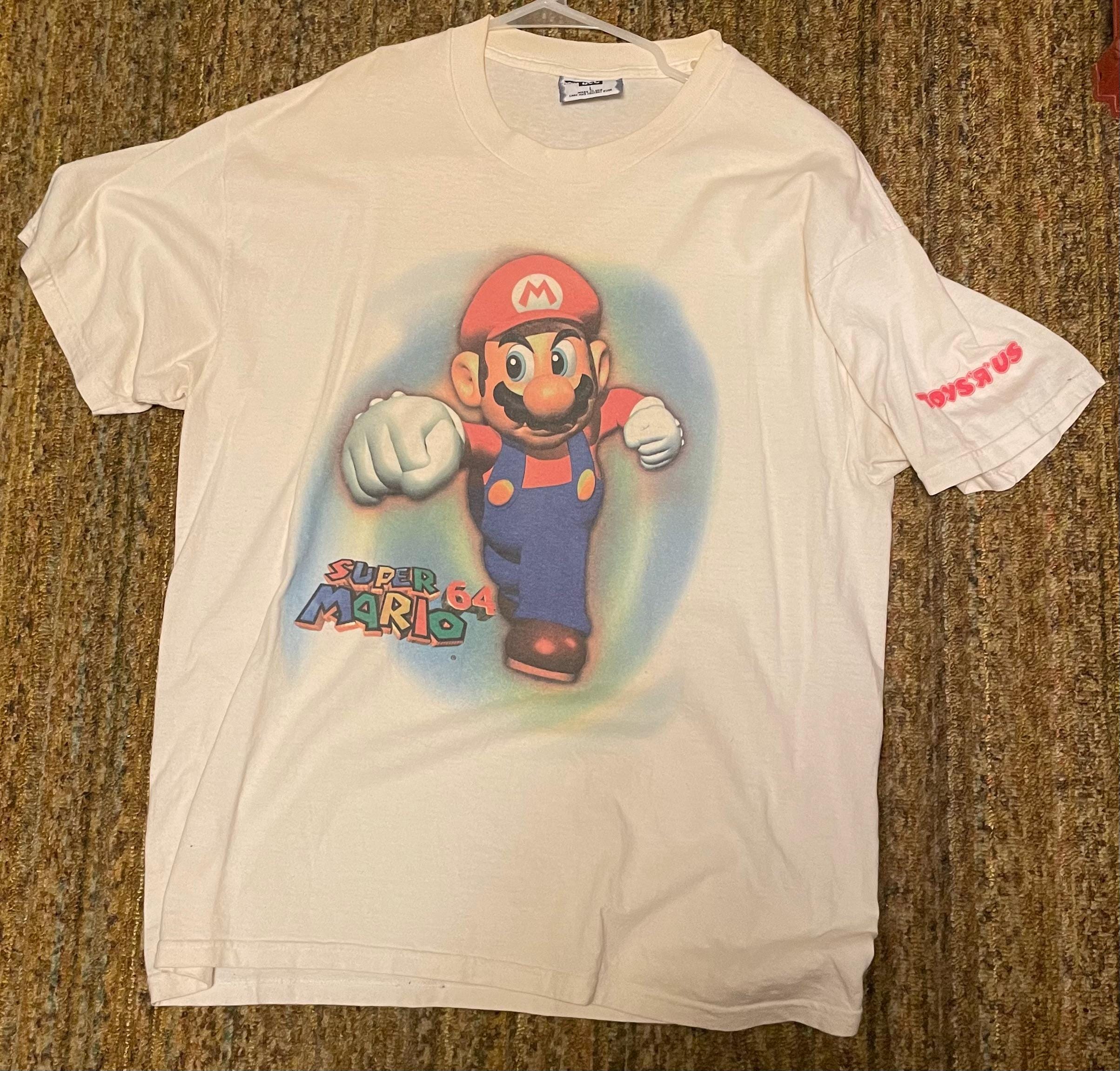 Original 1996 Super Mario 64 Men's Large Shirt - White Nintendo - Etsy