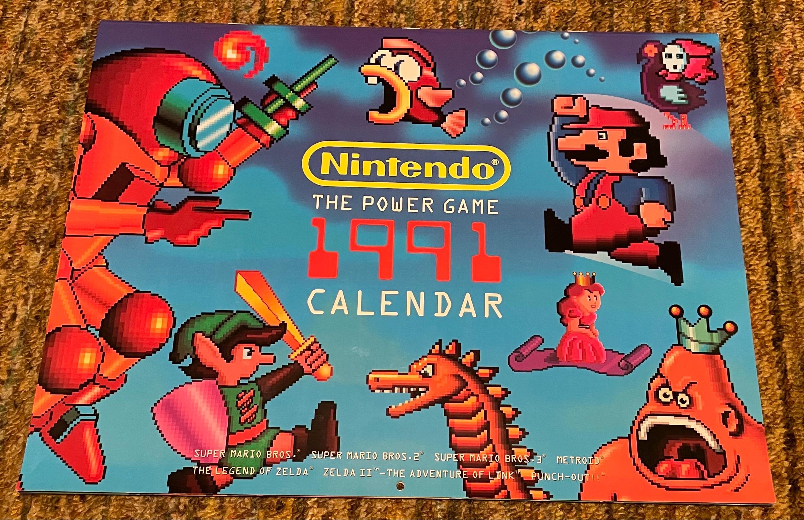 1991 Nintendo the Power Game Calendar - Near Mint - Etsy