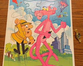 1978 Pink Panther Frame Tray Puzzle Whitman Cardboard Toy Retro Kite