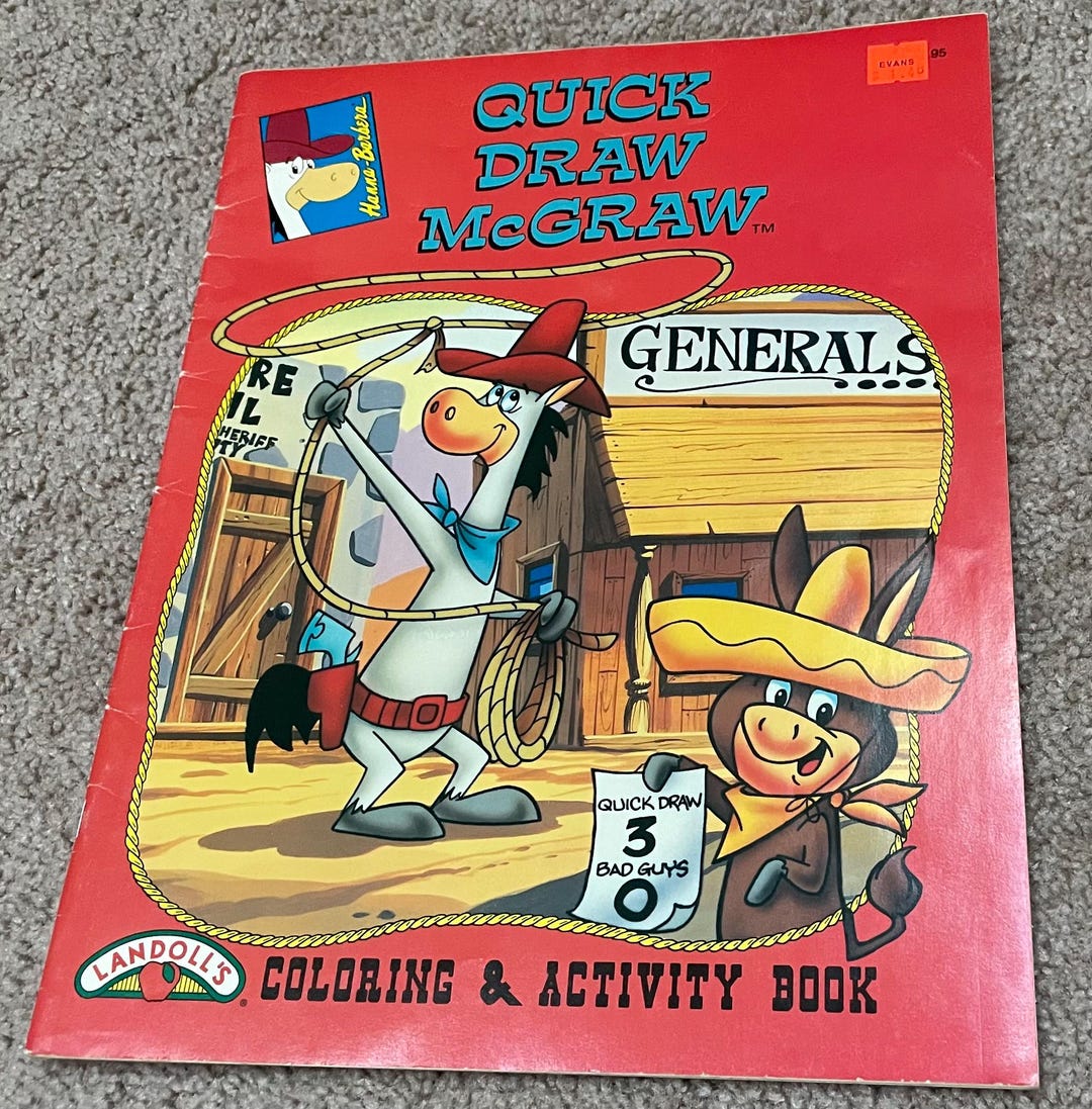 Quick Draw Mcgraw Coloring and Activity Book Landoll's 1994 - Etsy UK