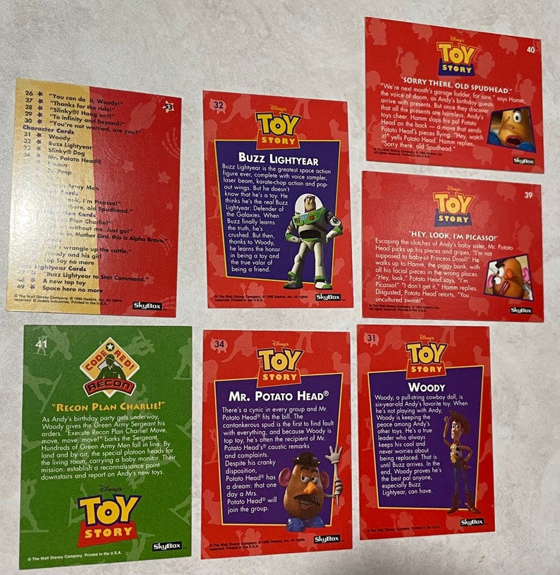 Skybox 1995 Toy Story Cards Buzz Lightyear Etsy