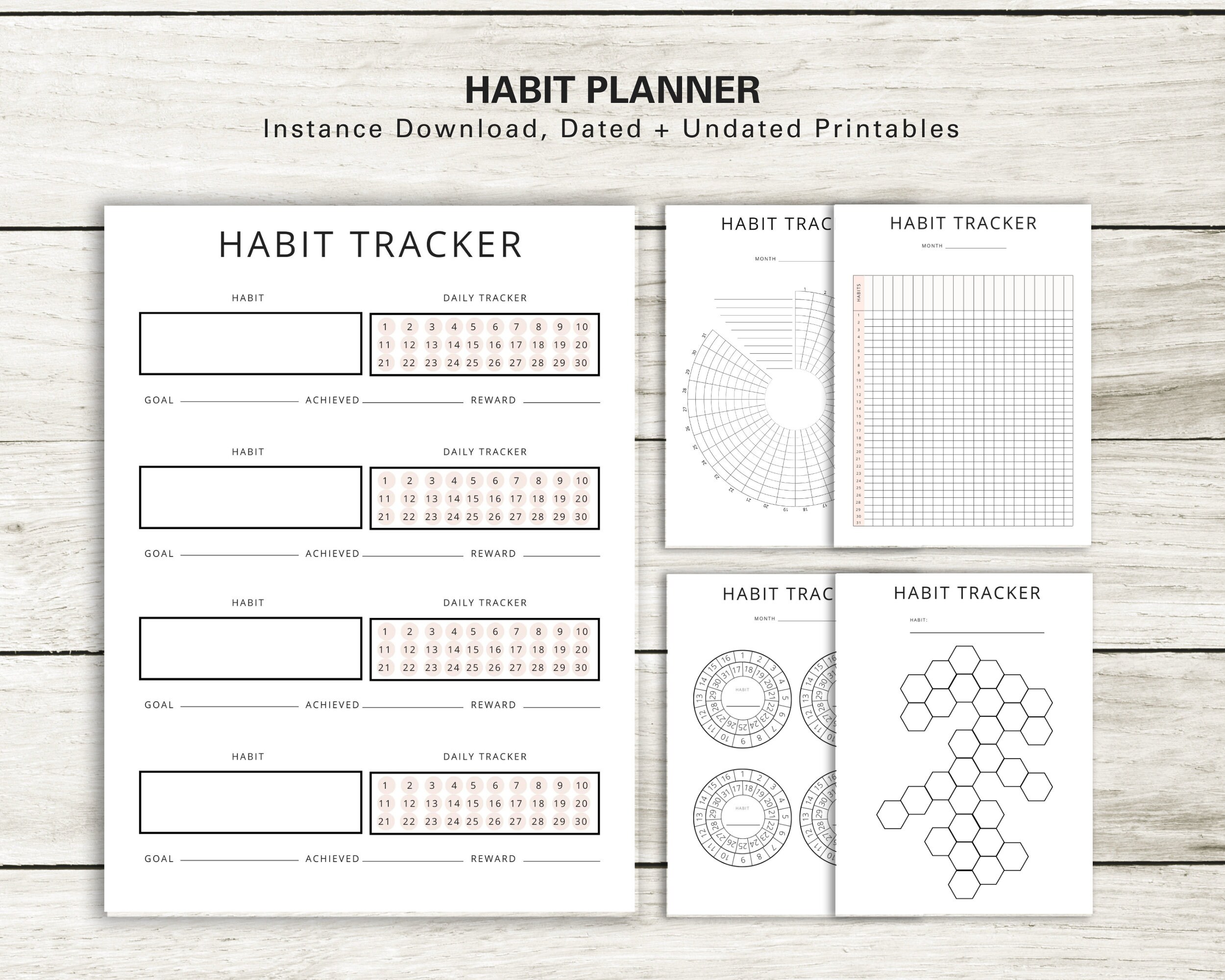 Habit Tracker Journal, Goal Setting Notebook, Productivity Tracker, Self-improvement Planner ...