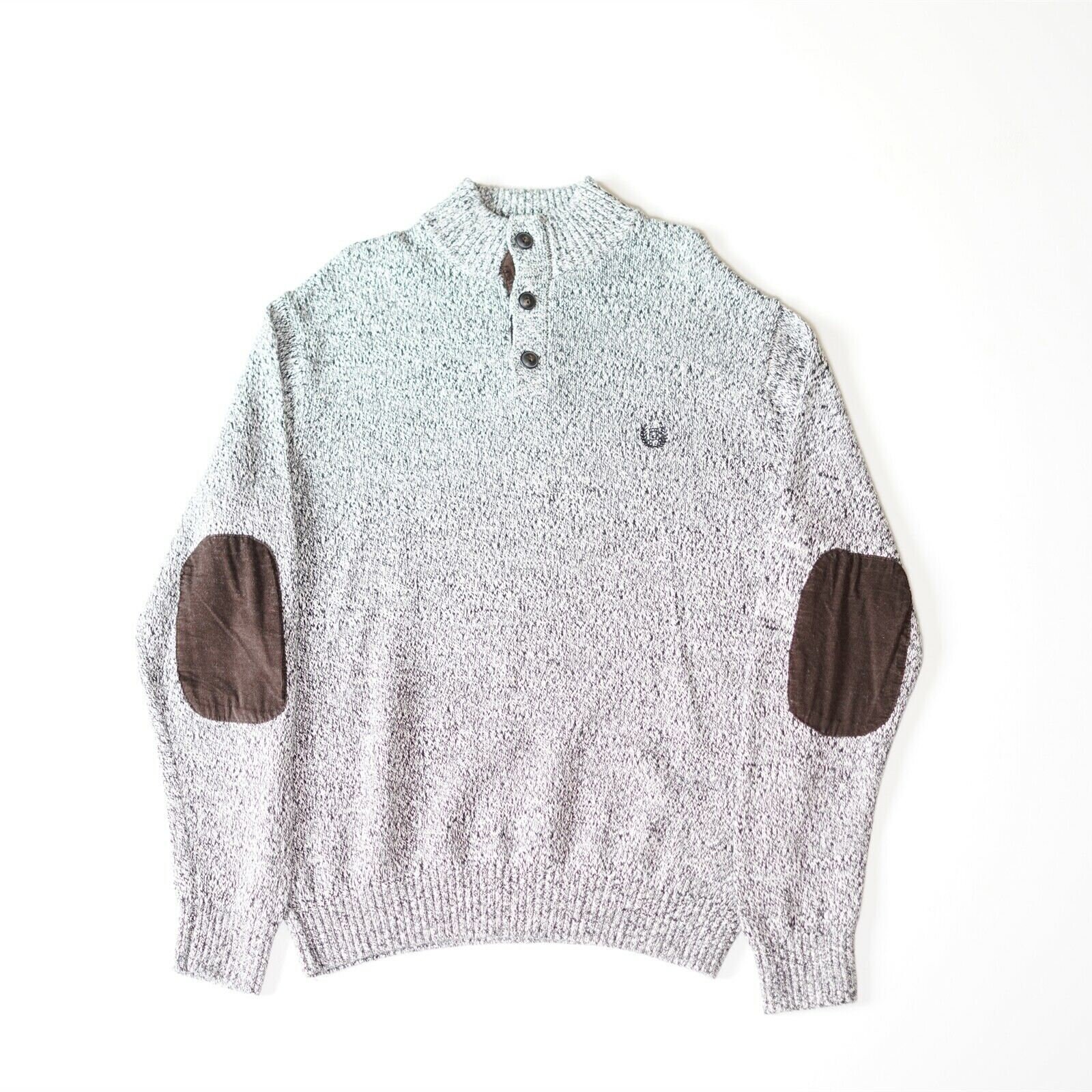 Vintage Chaps Ralph Lauren Mens Funnel Neck Jumper Black \u0026 White (L)