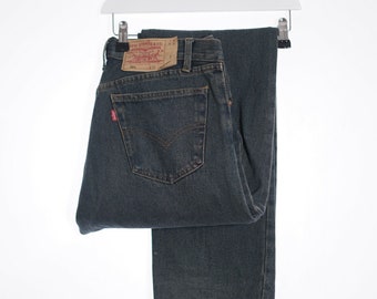 Vintage LEVIS'S 501 Blue Denim Regular Straight Jeans Mens W32 L36