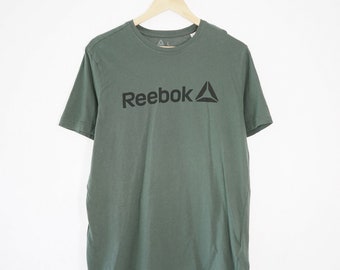 Kust vervoer Oeps Vintage Reebok Mens T-shirt Black & Green L - Etsy