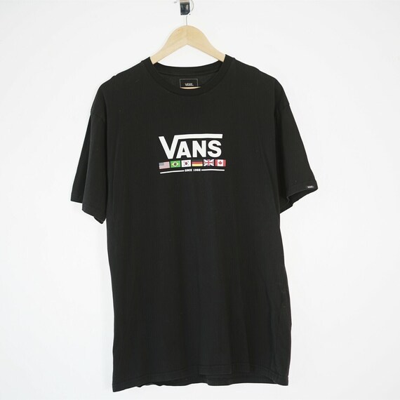 Vintage Vans Mens T-shirt Black L 
