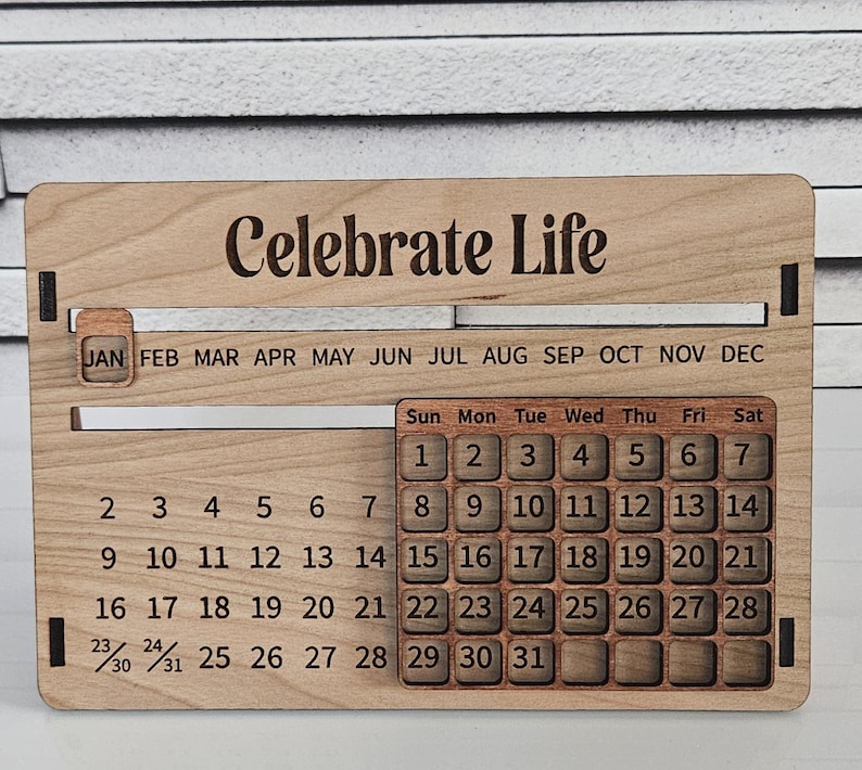 Personalized Perpetual Desk Calendar: Engraved Home Office Decor - Etsy