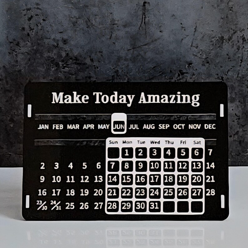 Personalized Perpetual Desk Calendar: Engraved Home Office Decor - Etsy