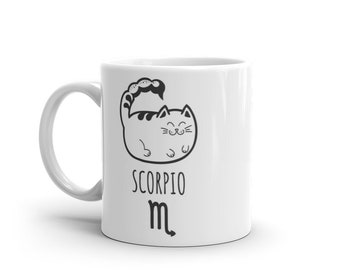 Scorpio Cat Zodiac Mug - Handmade Mug for Cat, Astrology Lovers