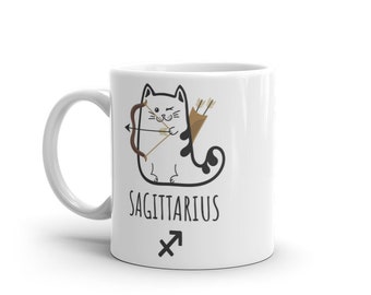 Sagittarius Cat Zodiac Mug - Handmade Mug for Cat, Astrology Lovers