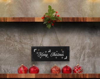 Welsh Slate Christmas Plaque