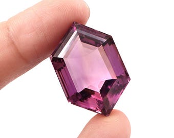 42 Carat AAA Purple Amethyst Gemstone – Hexagon Cut, African Mined