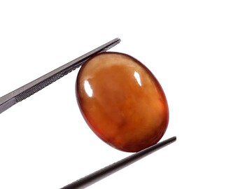 18x14mm Oval Hessonite Gemstone – Natural Cinnamon Garnet, 18 Carats