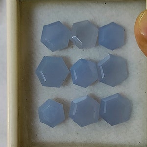 美しい - 46 カート - 天然カルシドニア クリスタル ジェムストーン - ジュエリー作り用の六角形のカルシドニア ルースストーン - #1053