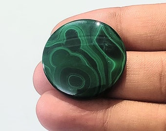 Buy-61.20 crts- Round shape- natural malachite gemstones cabochons-loose jewelery gemstones on sale-27mm-#320