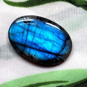 美しい-55カート-AAA天然ブルー派手なラブラドライト宝石カボション販売-39*26*8 mm-SKU-980