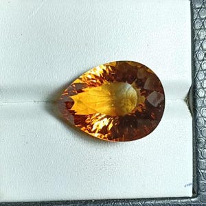 25 カート - 天然 AAA 品質シトリン宝石 ペアシェイプ ルースジュエリー作り用 - 21*15*11 MM - #445