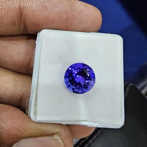 3.15 cart- AAA D block grade Natural Tanzanite for making jewelry- rare 9 mm tanzanite sale-