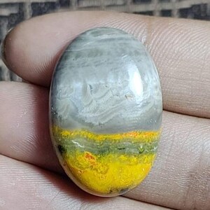 43 cart Oval Shape Amazing Yellow White Jasper Gemstones Cabs