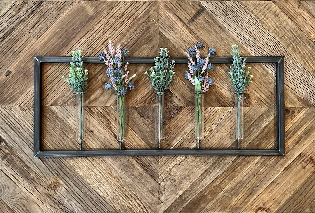 Floral Bud Vase Wall Decor Bud Vase Wall Decor Floral Wall Etsy