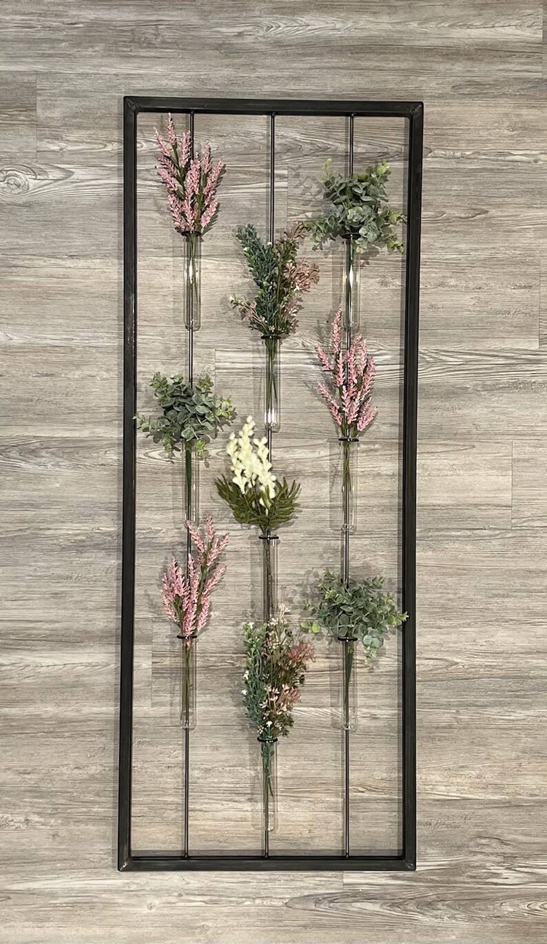 Floral Bud Vase Wall Decor Bud Vase Wall Decor Floral Wall Etsy