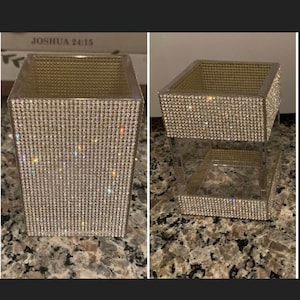 Crystal Pencil Pen Pot Holder Box Rhinestone Pen Organizer Holder Cosmetic Pen Container Brushes holder makeup brushes holder office decor
