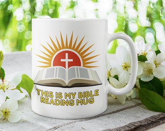 Dies ist meine Bibel-Lesebecher, BibelVers Tasse, christliche Kaffeetasse, Tasse für Die Kirche, Kaffeebecher, KeramikBecher, bedruckte Kaffeebecher, 11oz Tasse